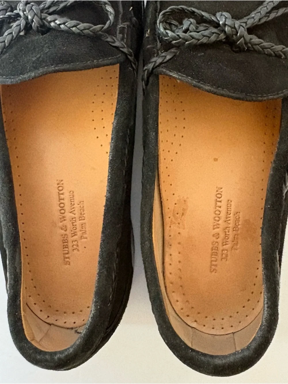 Stubbs Wootton Black Suede Leather Boat Shoes Mens 7 USA Made Cruise Resort Soft